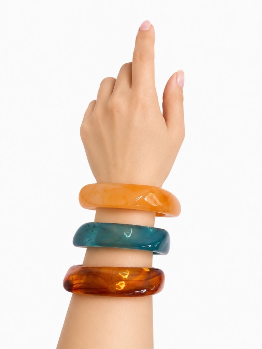 Set of 3 Chunky Resin Bangles | Puerto Rico Inspired Bracelets | Retro Gift